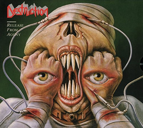 Album cover: distorted face with hands covering eyes, screaming mouth.