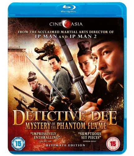 Blu-ray cover for "Detective Dee - Mystery Of The Phantom Flame" with figures in costume.