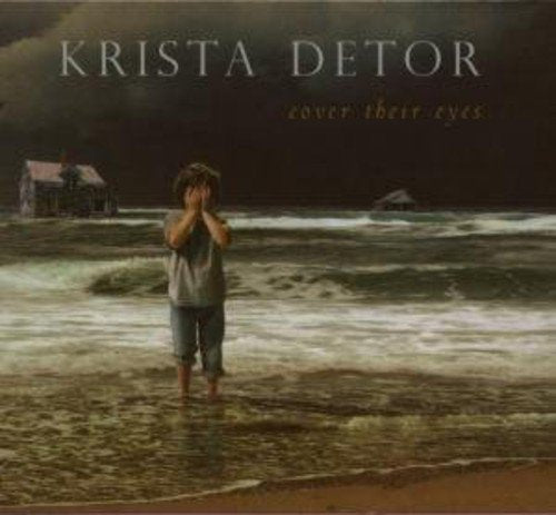 "Album cover featuring a child standing on a beach with hands over their face."