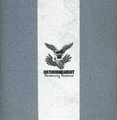 Vinyl cover with two eagles, text Detournement Screaming Response, on a white and grey background.