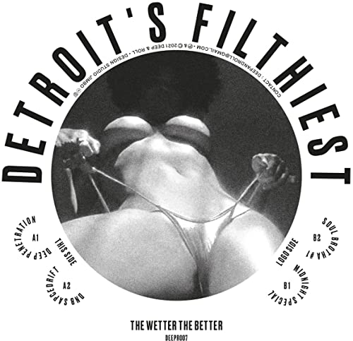 Black and white vinyl record cover featuring a tied figure in shadow.