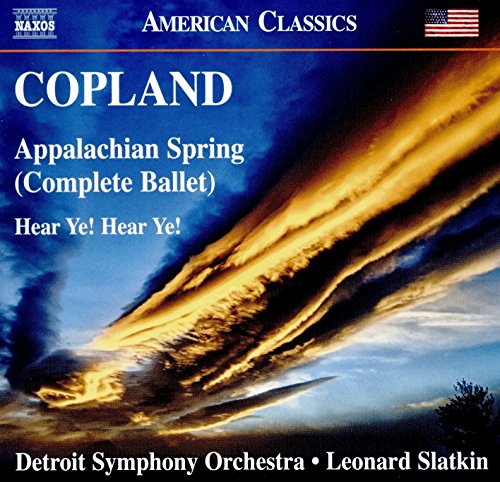 CD cover for Copland’s “Appalachian Spring” featuring a mountain landscape.