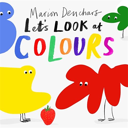 Board book cover with colorful, childlike drawings of animals and fruit.