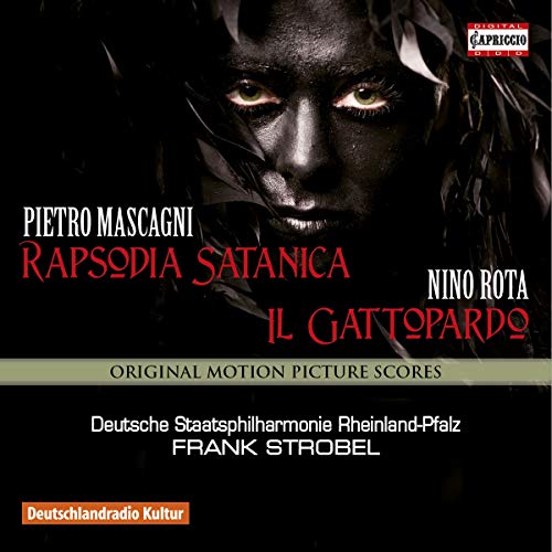 CD cover: dark portrait with intense eyes, text "Rapsodia Satanica.