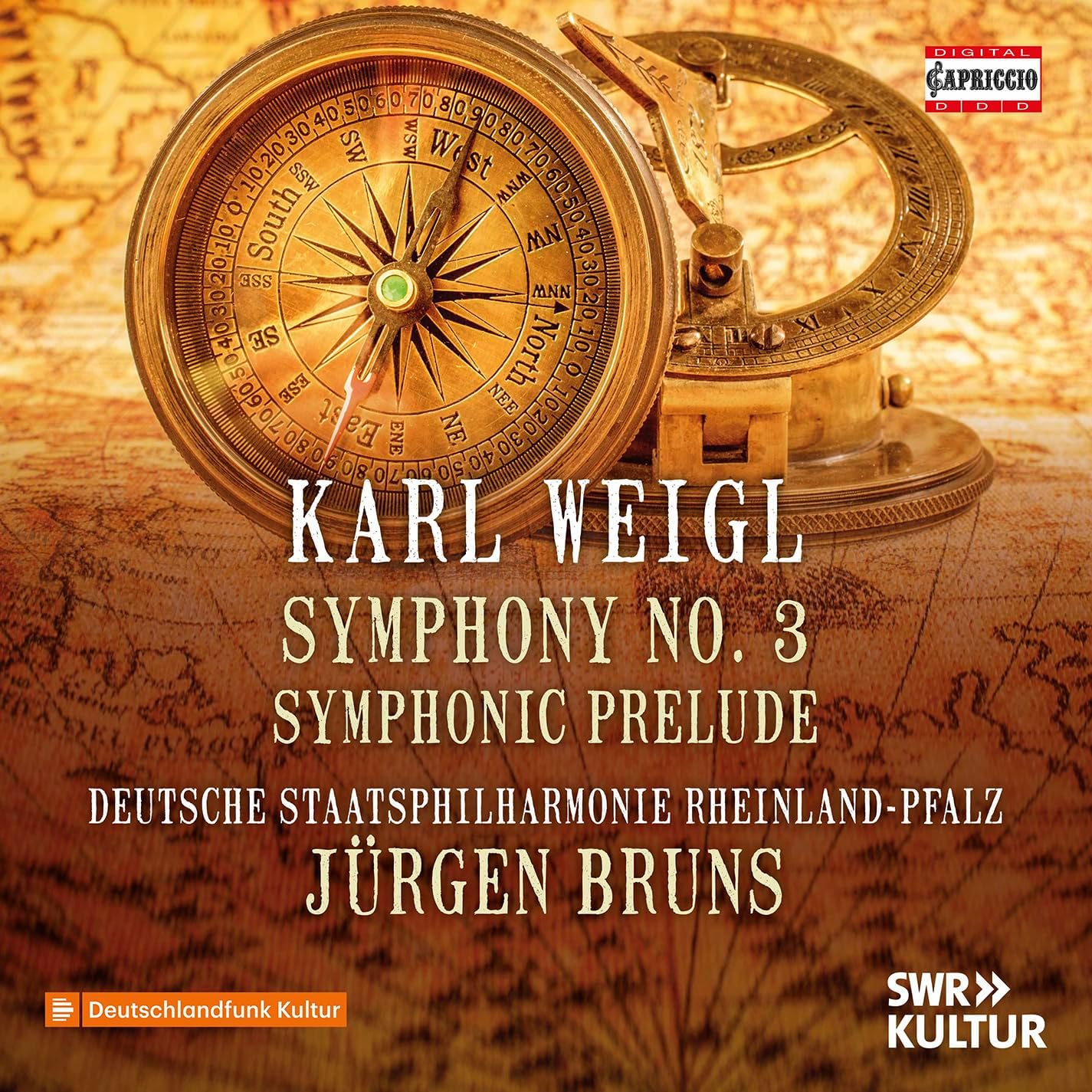 CD cover for Karl Weigl's Symphony No. 3, featuring a compass image.