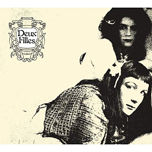 CD cover with black and white portraits of two women and ornate design.
