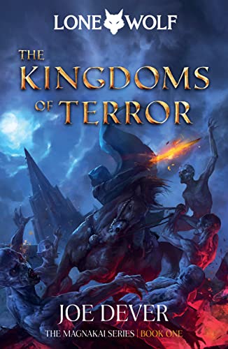 Book cover: fantasy scene with warrior on horseback, battling figures.
