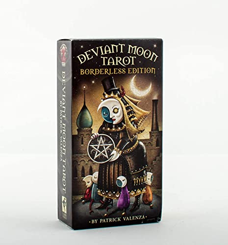 Deviant Moon Tarot box with a moon-faced figure and small creatures.