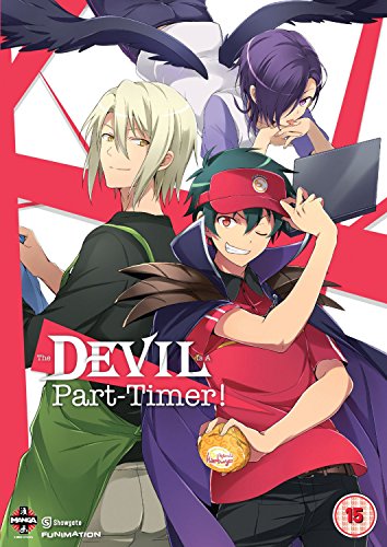 DVD cover for "The Devil Is A Part-Timer" anime, three characters shown.