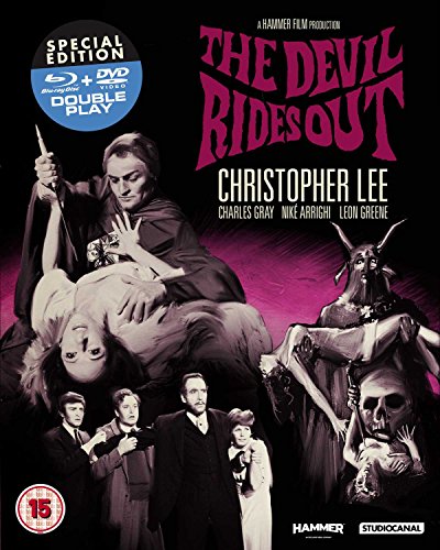 “The Devil Rides Out” Blu-ray cover with Christopher Lee and occult imagery.