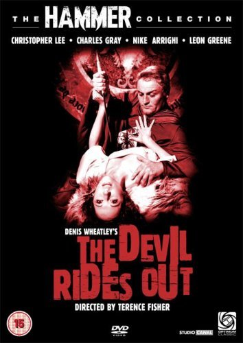 DVD cover art for The Devil Rides Out featuring a man holding a dagger.