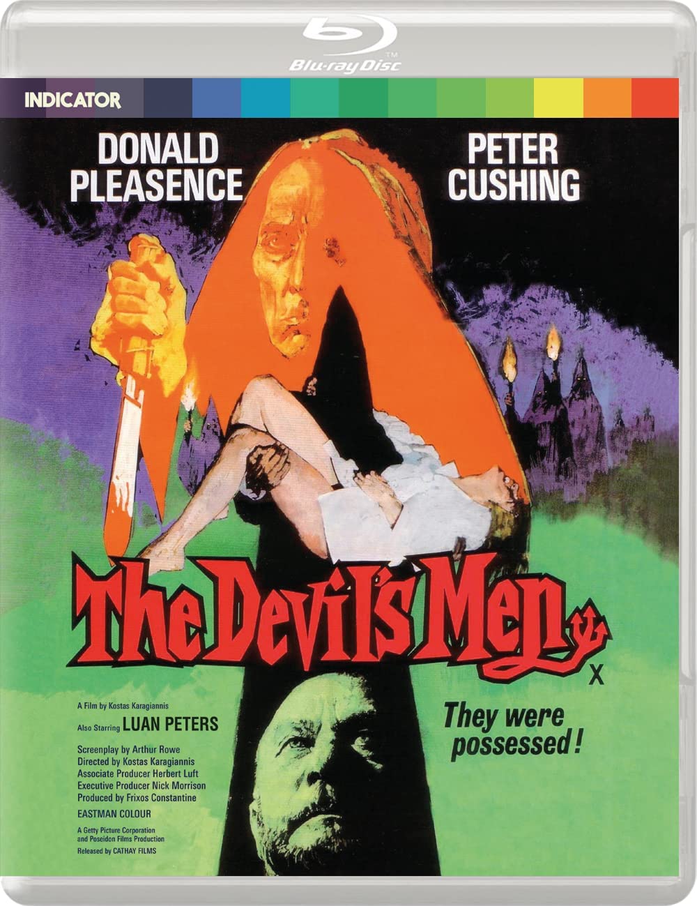 "Blu-ray case for 'The Devil's Men' with a monk carrying a possessed nun."