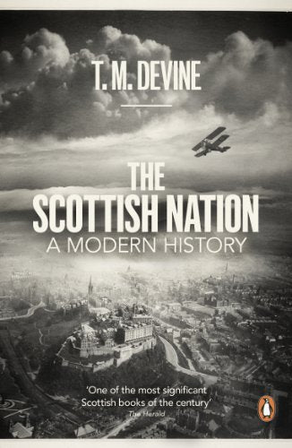 Book cover: “The Scottish Nation: A Modern History” with clouds and a plane.