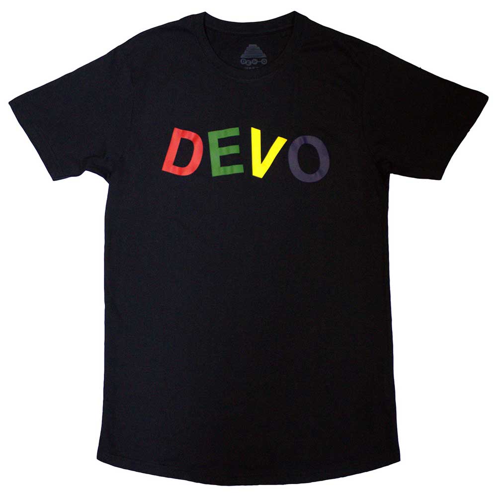 Black t-shirt with white Devo energy dome logo, unisex style, size XX-Large.