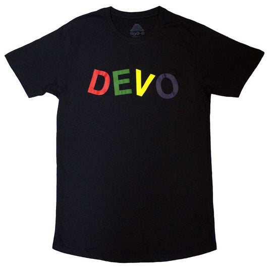 Black t-shirt with white Devo energy dome logo, unisex style, size XX-Large.