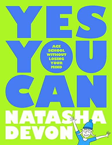 Book cover with large blue text on lime green background and a cartoon character.