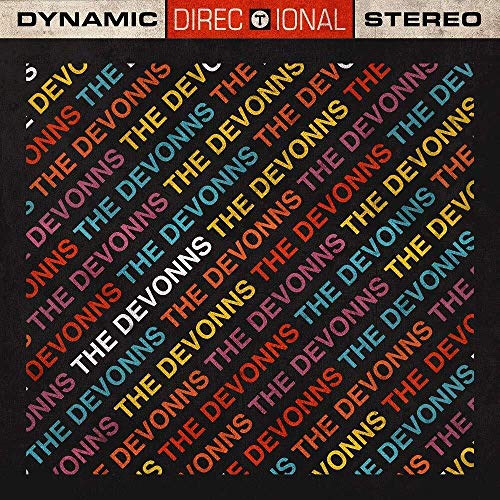 CD cover featuring repeated diagonal text of The Devonns in colorful, retro-style typography.