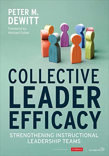 Book cover with colorful wooden figures and bold title: "Collective Leader Efficacy".