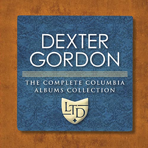 Dexter Gordon’s 7CD collection cover, blue patterned background, gold emblem.
