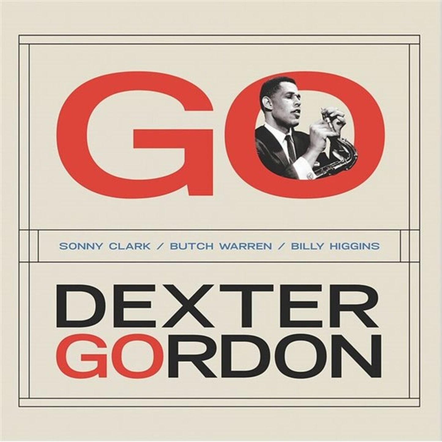 Album cover for Dexter Gordon's Go! featuring a photo of him playing saxophone.