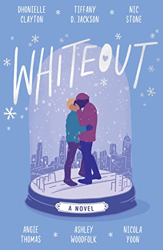 Book cover: “Whiteout” depicts a couple embracing inside a snow globe.