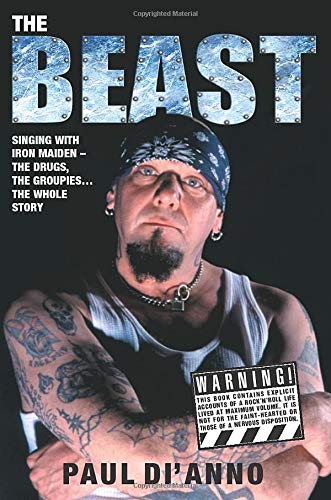 Book cover featuring Paul Di'Anno, former Iron Maiden singer, with tattoos.