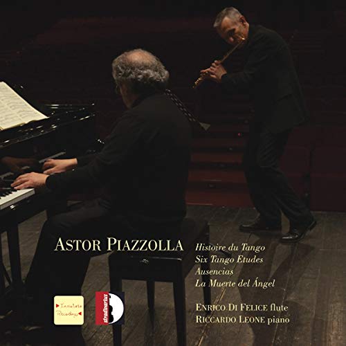 "CD cover featuring two men in black, one playing piano, the other flute."