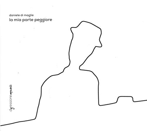 "Album cover with simple black line drawing of a person's upper body on white background."