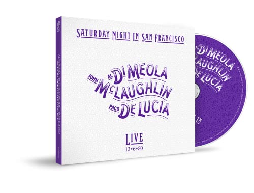 CD case and disc for Saturday Night in San Francisco by Di Meola, McLaughlin, De Lucia.