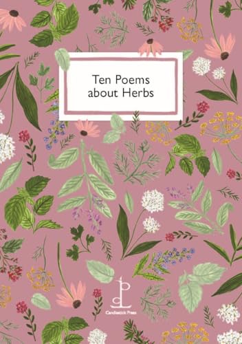 Book cover with botanical illustrations on a dusty pink background and central text box.