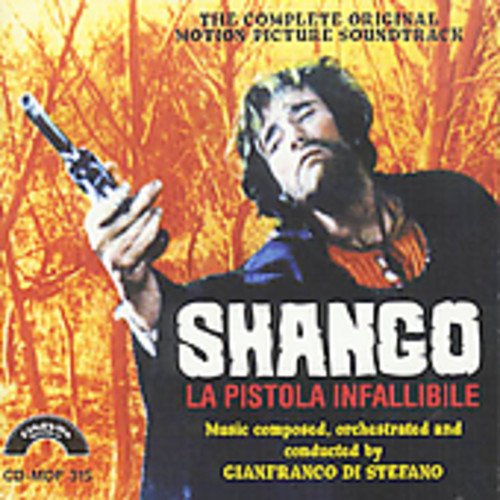 CD cover for "Shango Pistola Infallibile" featuring a man with a gun.