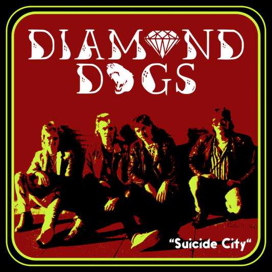 Album cover featuring four band members in a high-contrast red and yellow graphic style.
