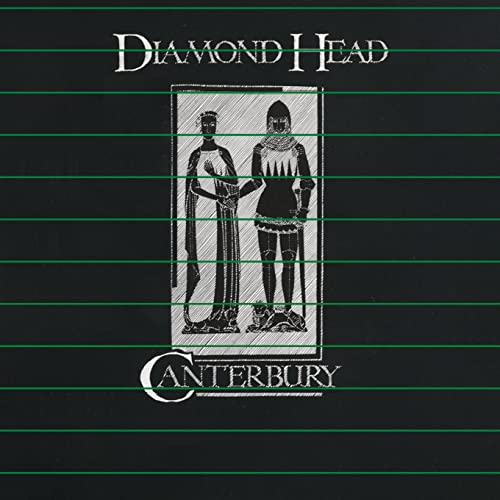 CD case with Diamond Head band logo and Canterbury album title on white background.