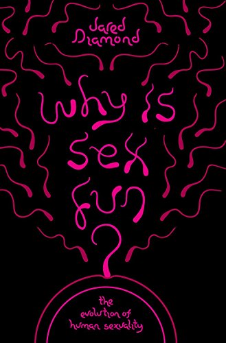 Book cover with pink text and sperm-like illustrations against a solid black background.