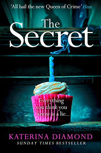 Book cover featuring a cupcake with a lit candle on dark wooden stairs.
