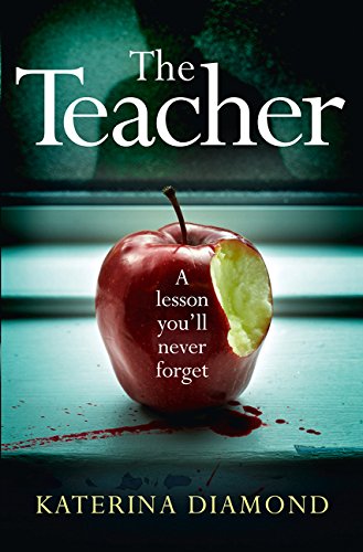 Book cover: red apple with a bite, blood-like droplets, dark background.