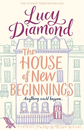 Book cover: illustrated houses, title "The House of New Beginnings" by Lucy Diamond.
