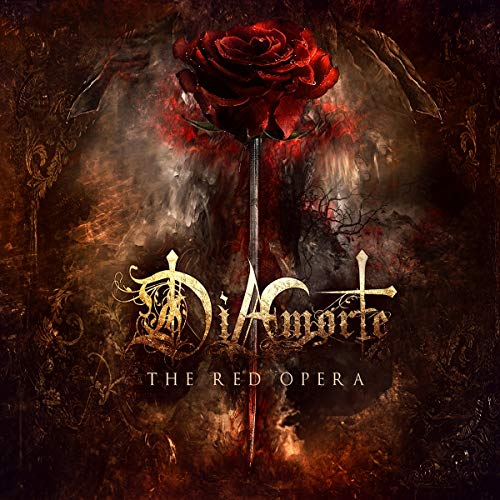 Diamorte album cover: a red rose against a dark, textured background.