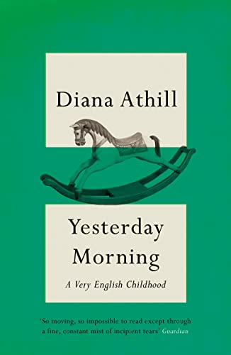 Book cover with green background, rocking horse illustration, and title text.