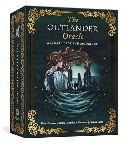 Green box for "The Outlander Oracle" card deck with illustrated woman.