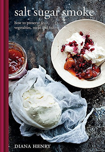 Cookbook cover with jam, fruit, cream cheese, and title “Salt Sugar Smoke”.