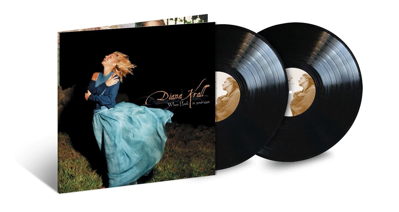 Diana Krall album cover and two black vinyl records.
