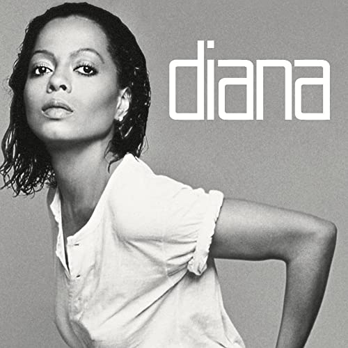 Black and white portrait of Diana Ross with album title text.