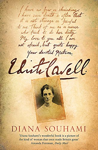 Book cover featuring a portrait of Edith Cavell, a nurse from World War I.