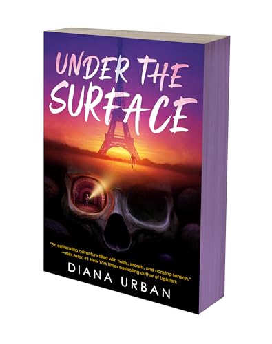 Book cover featuring the Eiffel Tower at sunset above a skull with a tunnel.