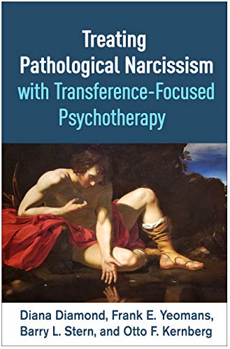 Book cover: "Treating Pathological Narcissism" with classical art image.
