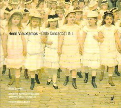 CD cover for Vieuxtemps cello concertos featuring children in vintage attire.
