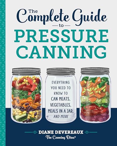 Book cover titled The Complete Guide to Pressure Canning with three illustrated glass jars.