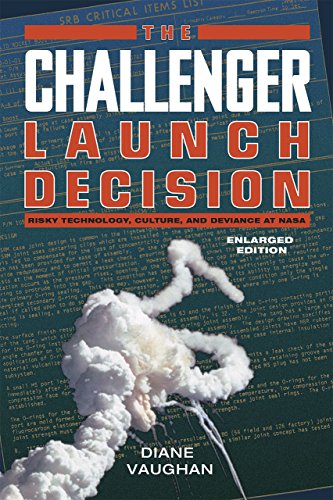 Book cover: "The Challenger Launch Decision" with smoke and author Diane Vaughan.