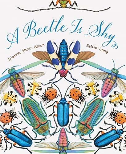 Book cover featuring colorful, symmetrical illustrations of various beetles.